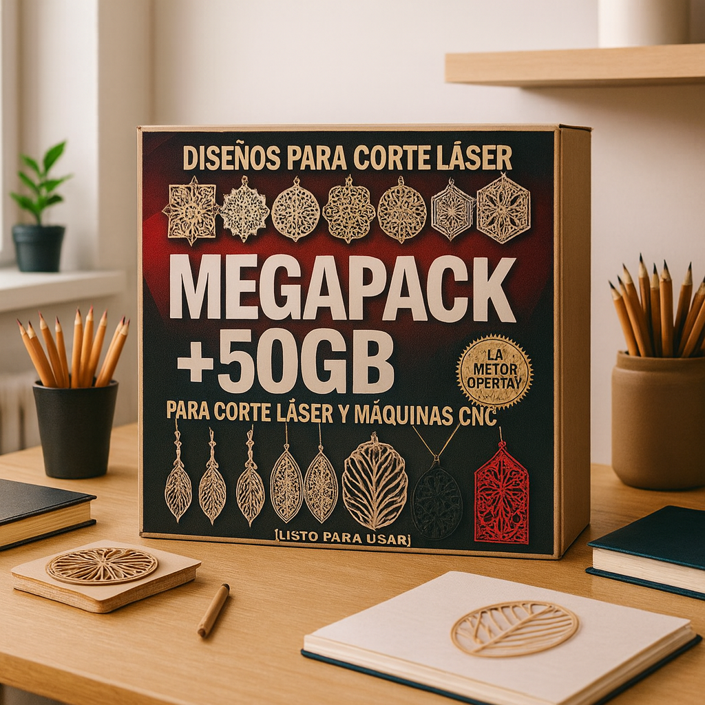 Megapck+50GB para corte y grabado laser y cnc.