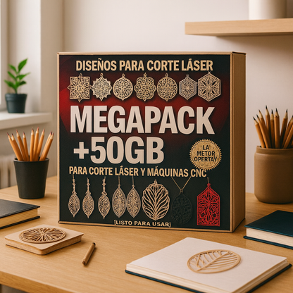 Megapck+50GB para corte y grabado laser y cnc.